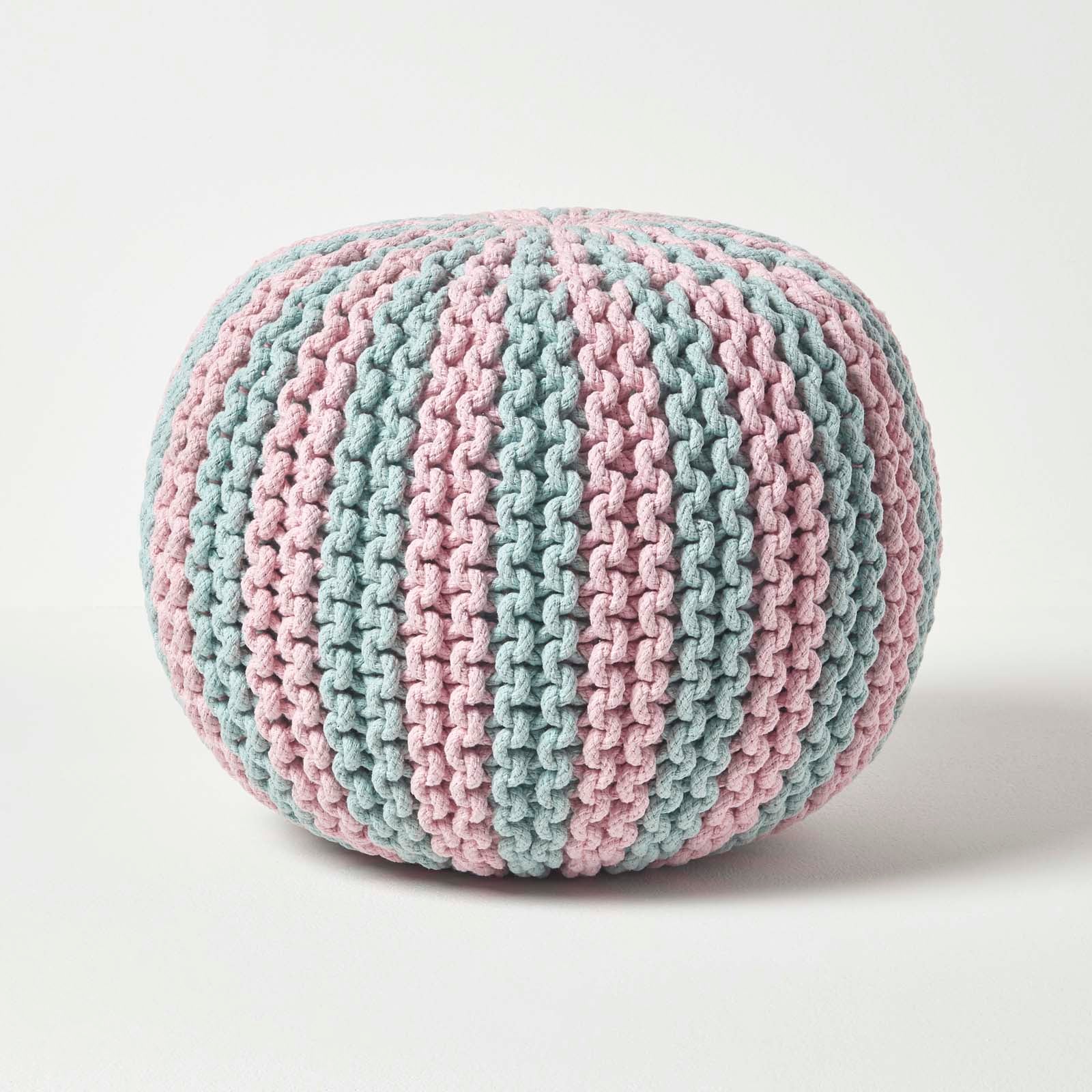 HOMESCAPES Pouf Bohémien In Macramè Bianco E Nero – Altezza 40 Cm, Rivestimento In Cotone E Lana, Poggiapiedi Uncinetto Con Imbottitura In Polistirolo - 2