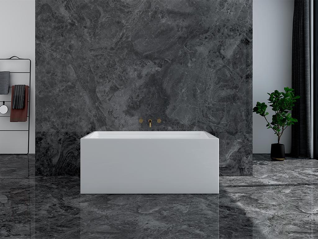 Wanna wolnostojąca prostokątna – 232 l – 150 × 75 × 60 cm (dł. × szer. × wys.) – kolor biały – akrylowa - ASPIUS
