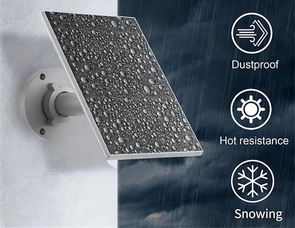 Panneaux solaires pour caméras de sécurité, chargeur solaire extérieur 3 W, étanche à l'eau, compatible avec les caméras à batterie - QWINERN - 5