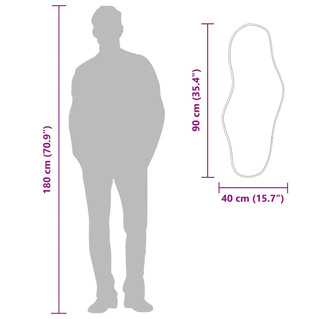 Miroir mural Noir 90x40 cm - 6