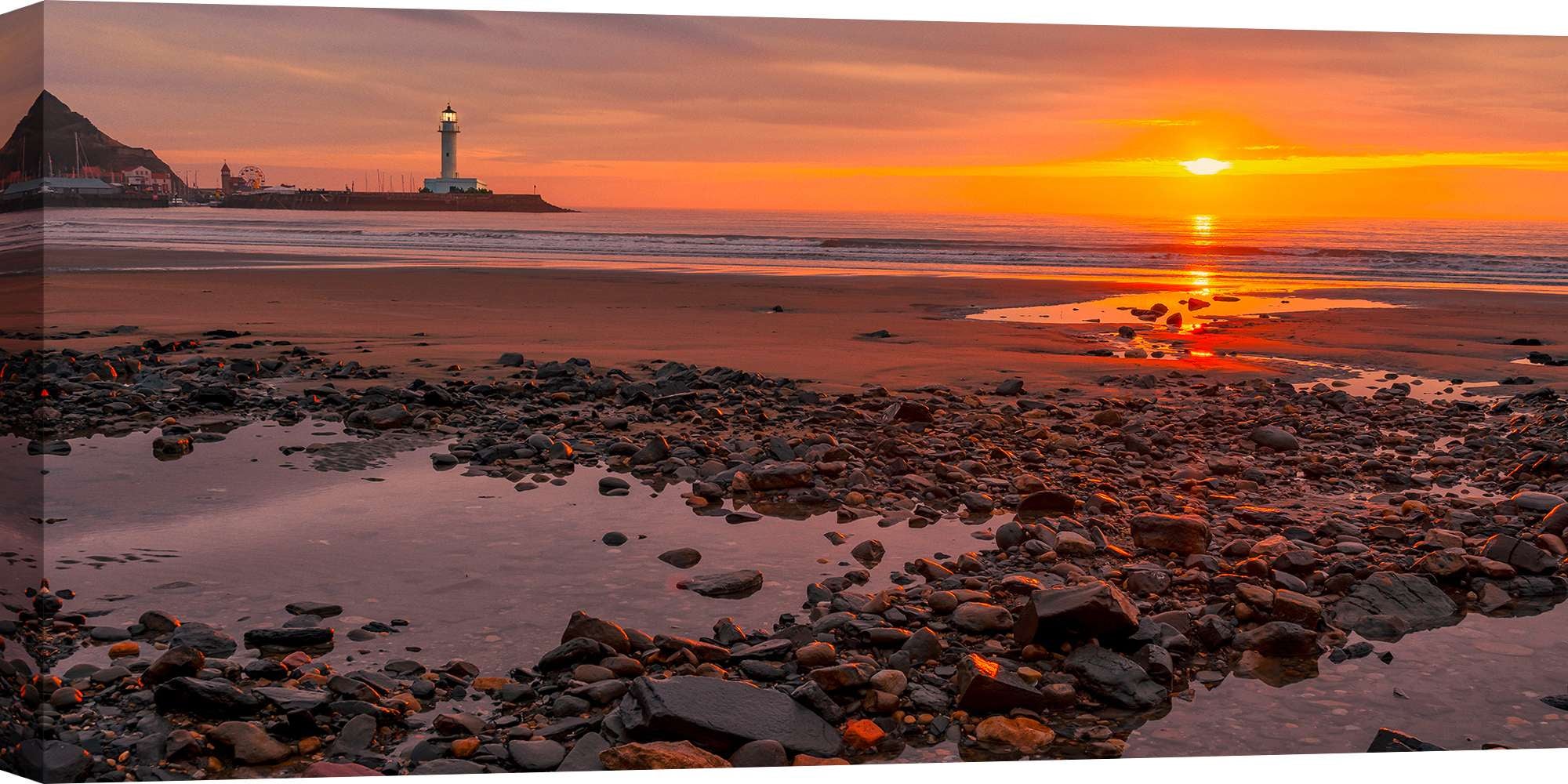 Toile D'art Mural - Coucher De Soleil Marin Avec Rochers - Impression Giclée - Plusieurs Tailles