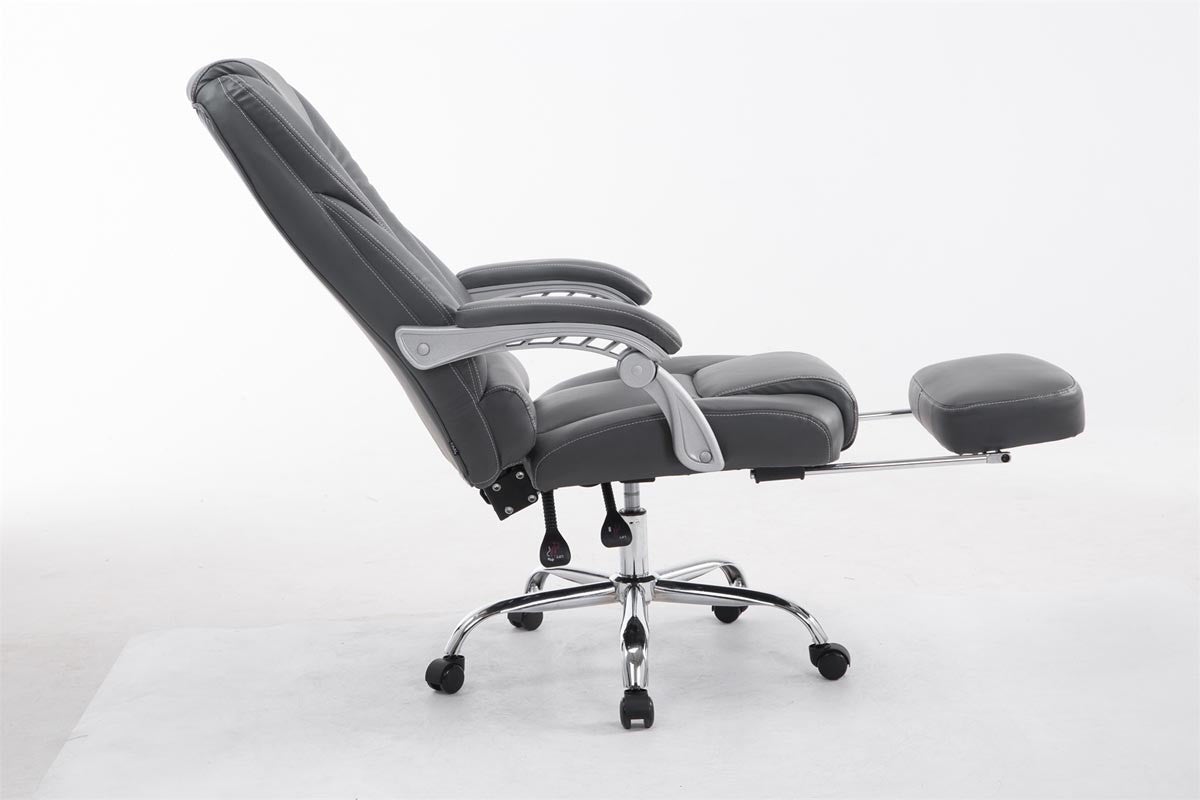 Fauteuil de bureau ergonomique avec repose-pieds extensible synthétique gris BUR10168 - 2