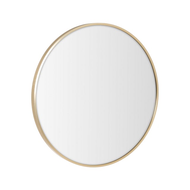 Espejo de pared redondo con marco de aluminio dorado de 60 cm LOLAhome