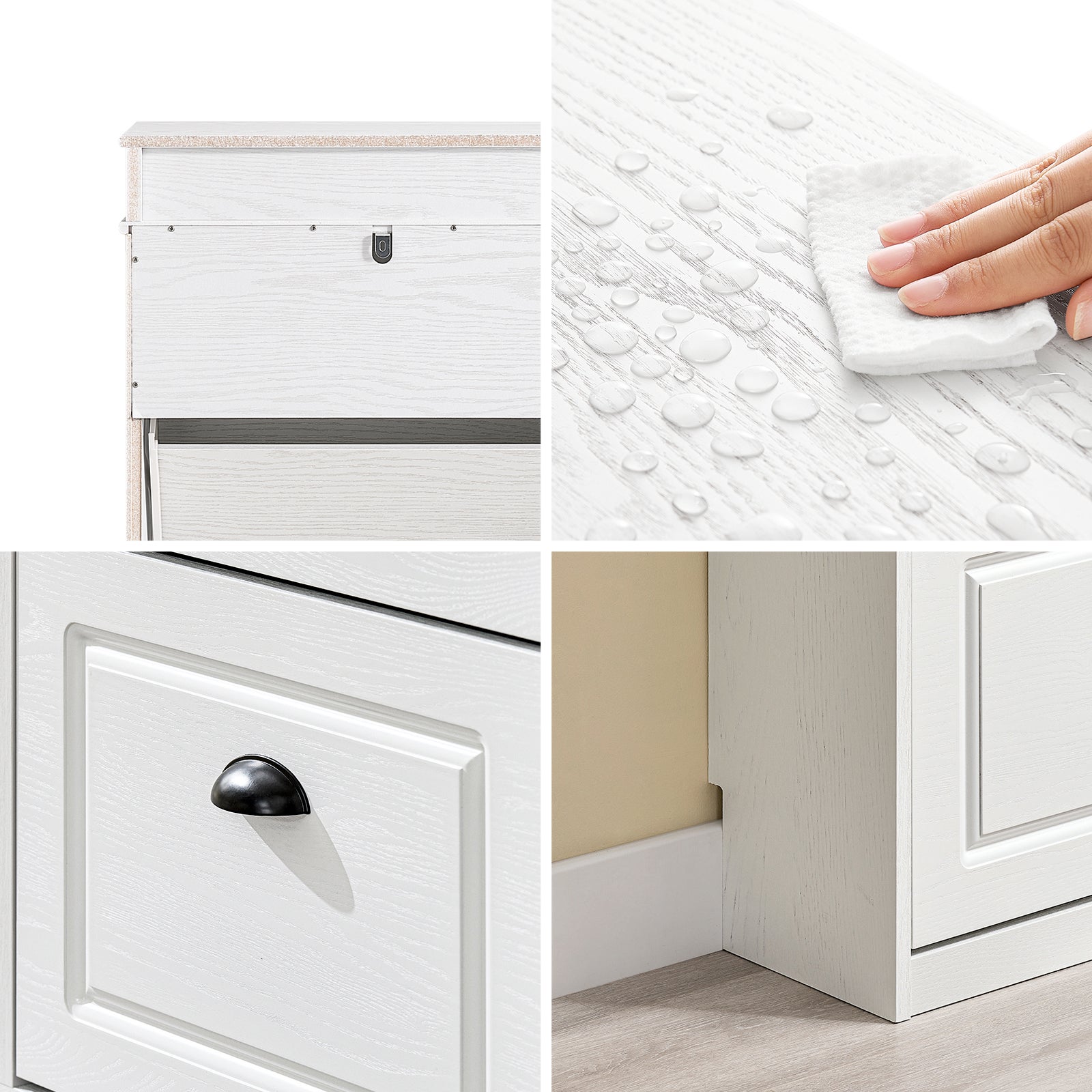 SoBuy Meuble Chaussures Rangement Chaussures 3 Abattants, Armoire à Chaussures Entrée, Range Chaussures, 12 Paires, 53x24x118cm, Blanc, FSR94-WG - 7