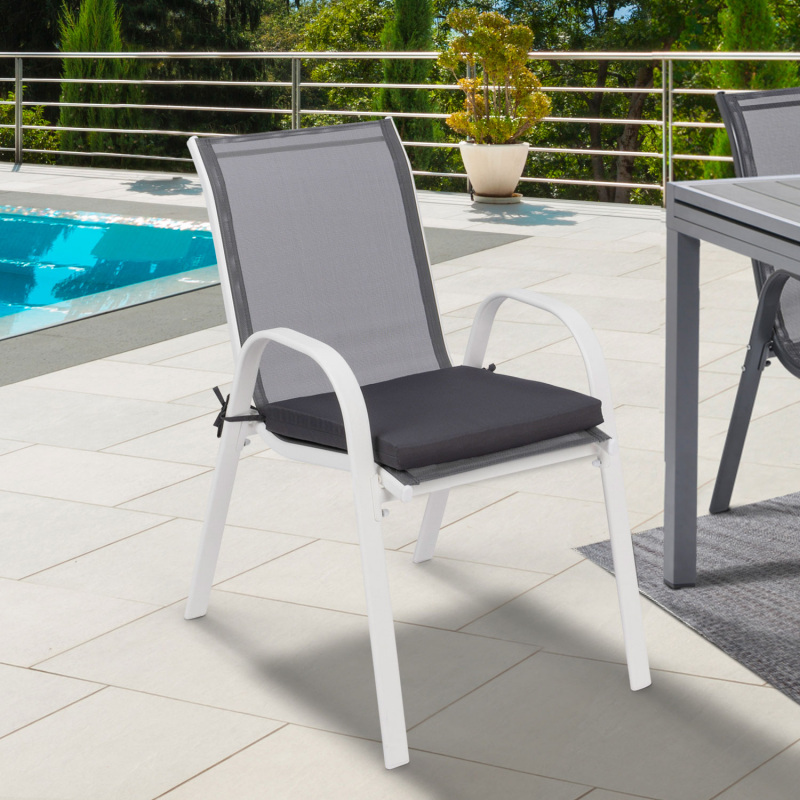 Lot De 6 Coussins De Chaise 40x40x4 Cm Brandsseller - Galettes Hydrofuges Rouge Avec Liens, Intérieur Et Extérieur