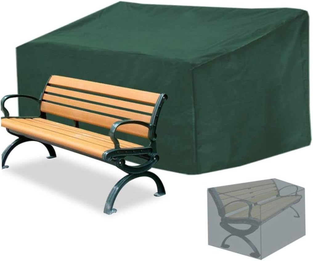 Pokrowiec na ławkę ogrodową, tkanina Oxford, ze ściągaczem o regulowanym chwycie, wodoodporny, wiatroszczelny i odporny na promieniowanie UV.