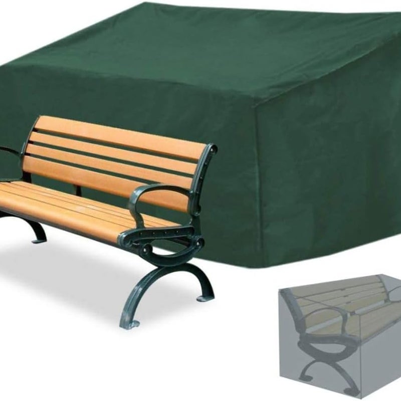 Pokrowiec na ławkę ogrodową, tkanina Oxford, ze ściągaczem o regulowanym chwycie, wodoodporny, wiatroszczelny i odporny na promieniowanie UV.