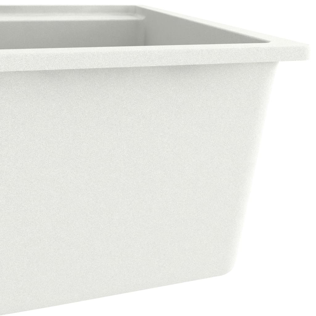 Lavello da cucina con foro troppo pieno 53 x 50 cm granito bianco 02_0002384 - 4