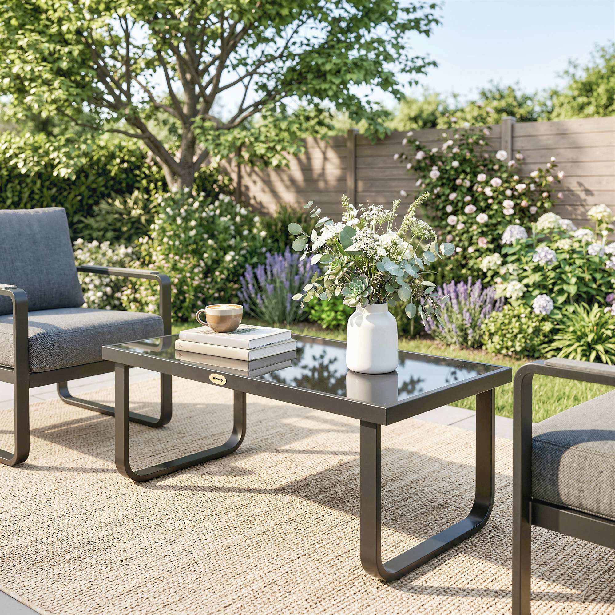 Table basse de jardin métal Outsunny - 7