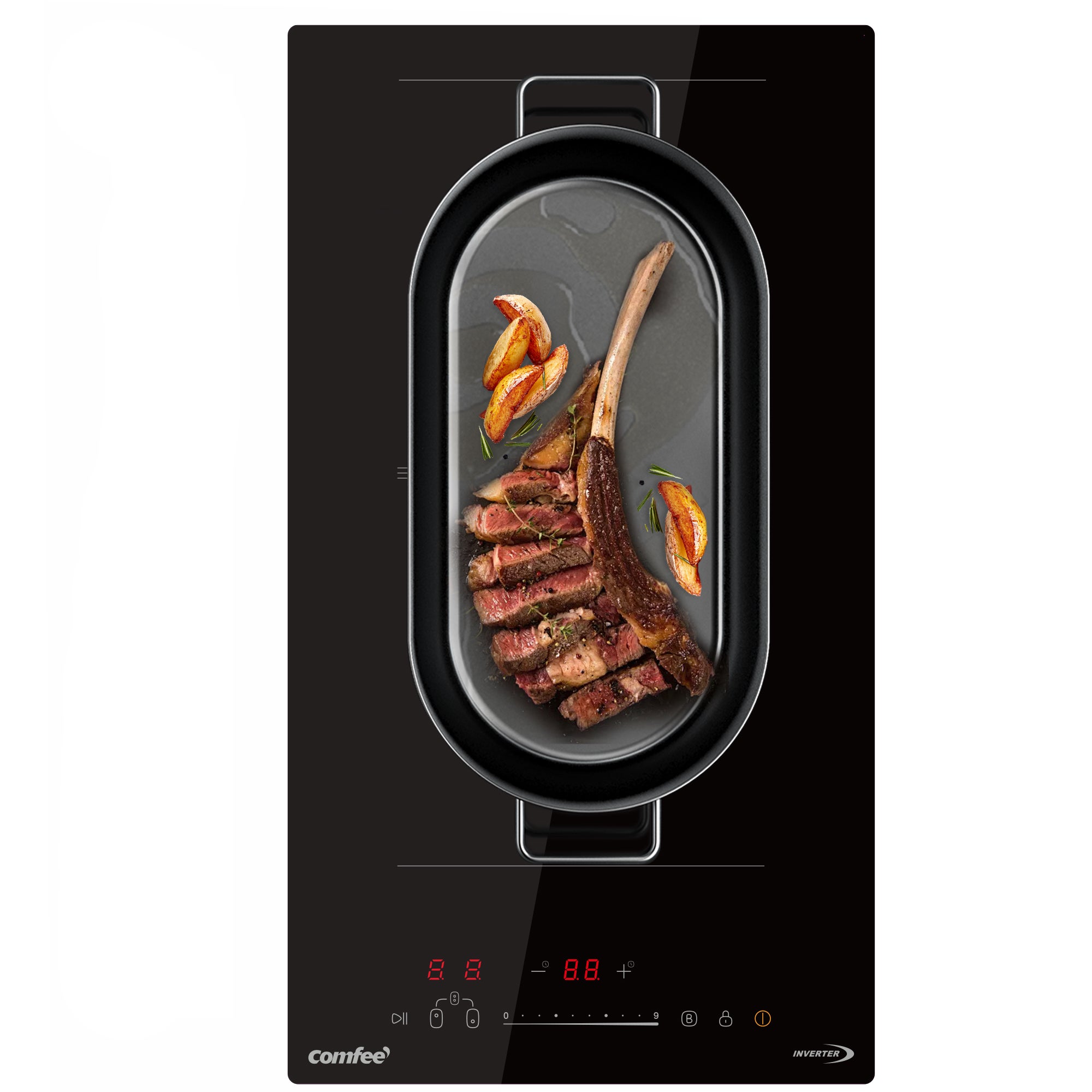 Domino Induction Plaque à Induction encastrable COMFEE 2 Foyers avec Zone Flexible 3500W CIH351D215K1 - 2