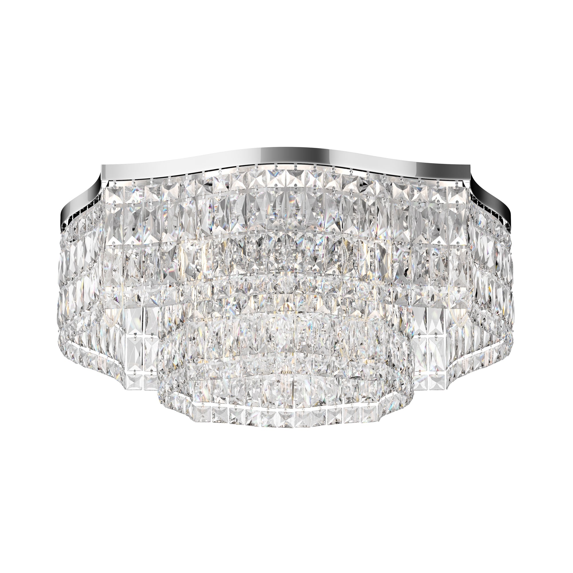 Plafonnier Americain Avec Une Armature En Métal Noir Et 4 Lampes