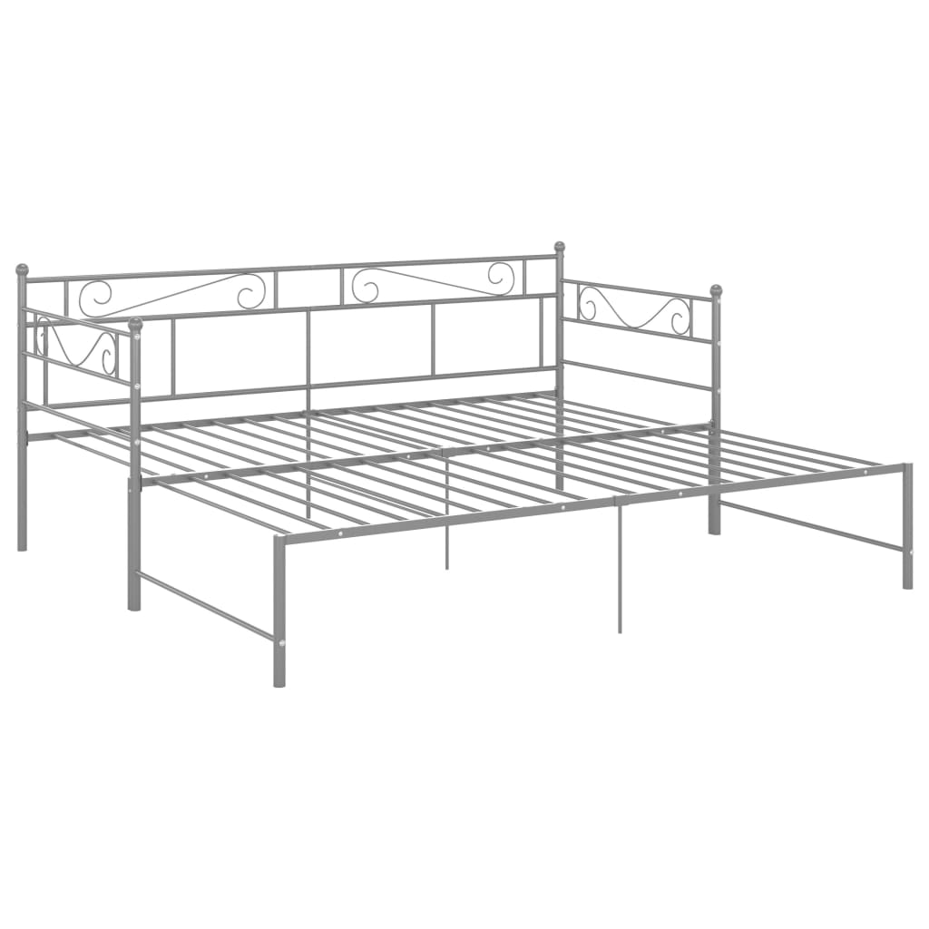 Maison Exclusive - Cadre de canapé-lit extensible sans matelas gris métal 90x200cm - 4