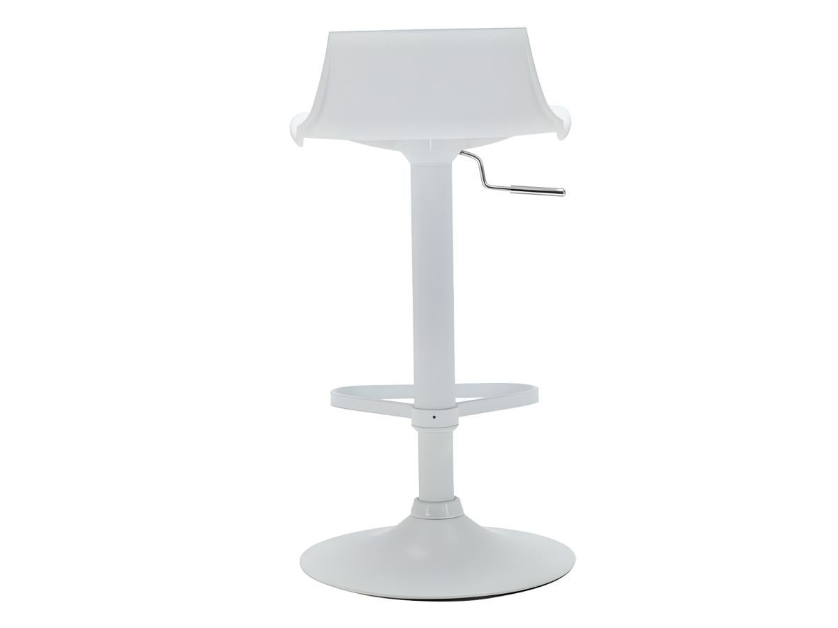 Tabouret de bar - Polypropylène - Hauteur réglable - Coloris blanc - CALAS - 9