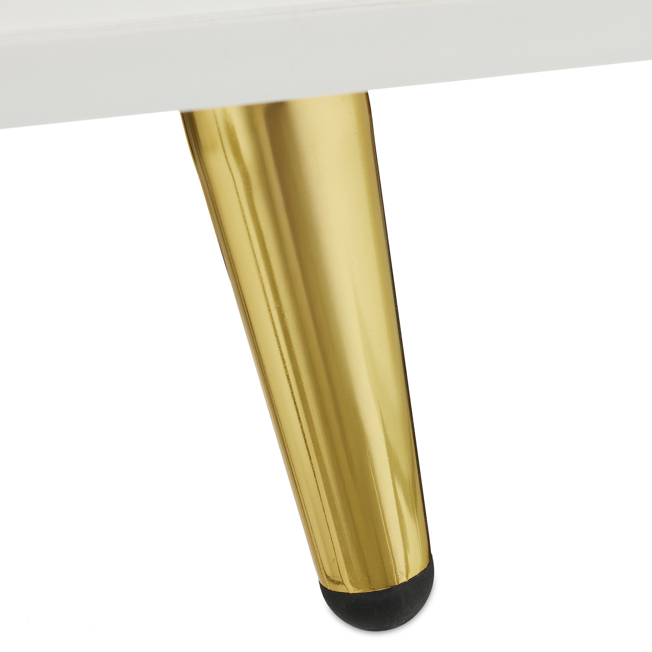 Comodino da Notte con Cassetti, 2 Tavolini Bassi Laterali Camera da Letto, HLP: 41,5x40x32,5 cm, Bianco Oro, Relaxdays - 6