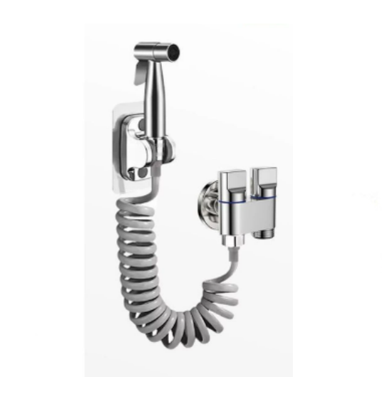 Słuchawka prysznicowa ręczna, pistolet natryskowy 304 + rura teleskopowa 3 m + uchwyt + mini zawór kątowy z podwójnym sterowaniem