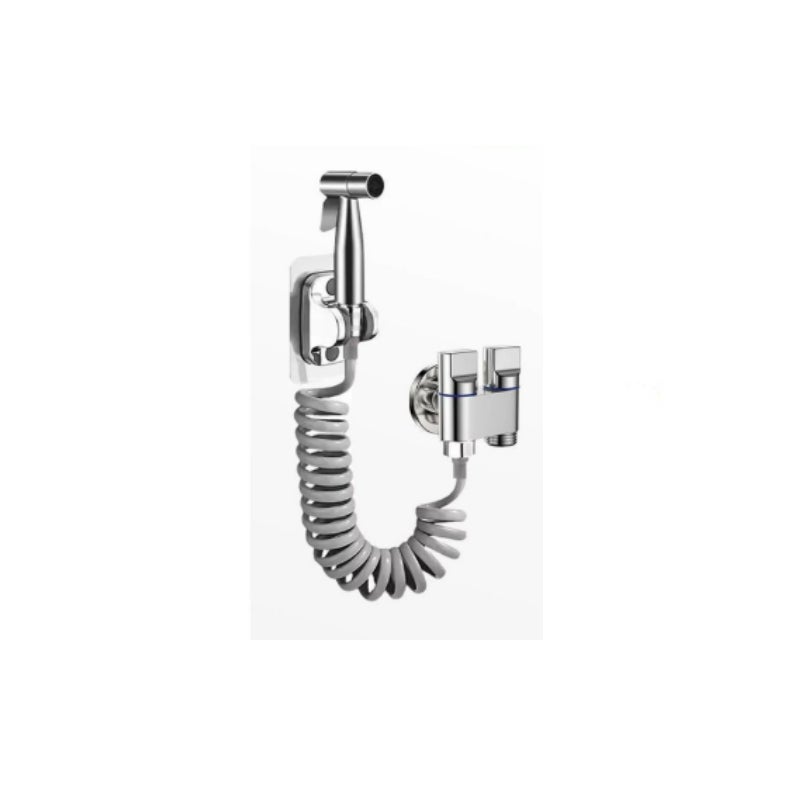 Słuchawka prysznicowa ręczna, pistolet natryskowy 304 + rura teleskopowa 3 m + uchwyt + mini zawór kątowy z podwójnym sterowaniem