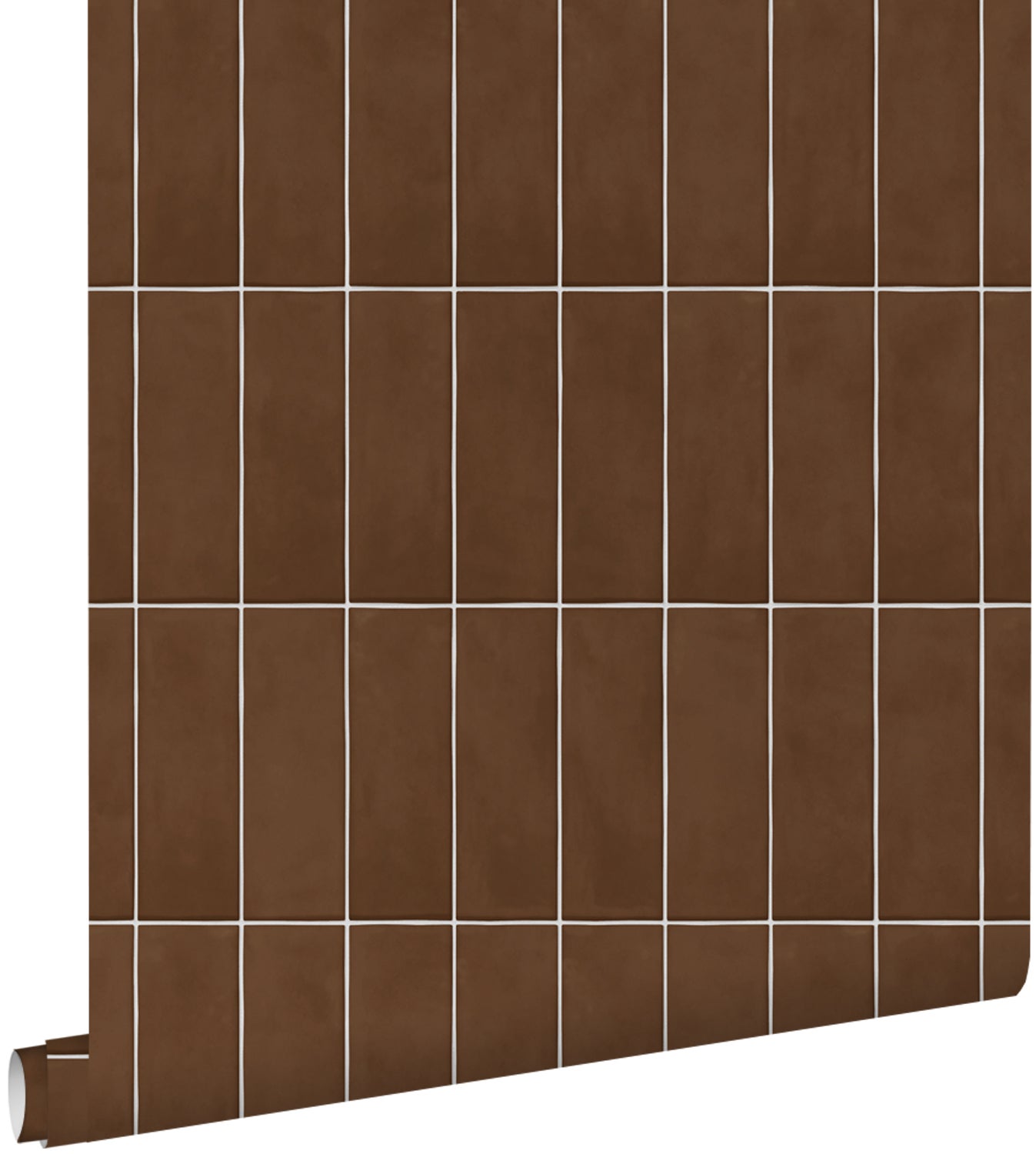 Tapeta motyw płytek ciemny brąz - 50 x 900 cm - ESTAHOME
