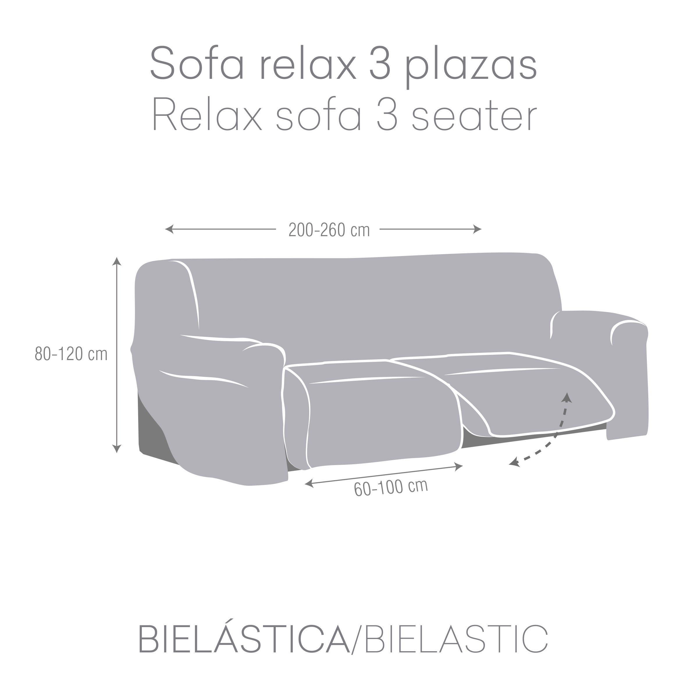 Copridivano Jaz relax estensibile 3 posti x 2 bielastico grigio scuro 140 - 300 cm - 4