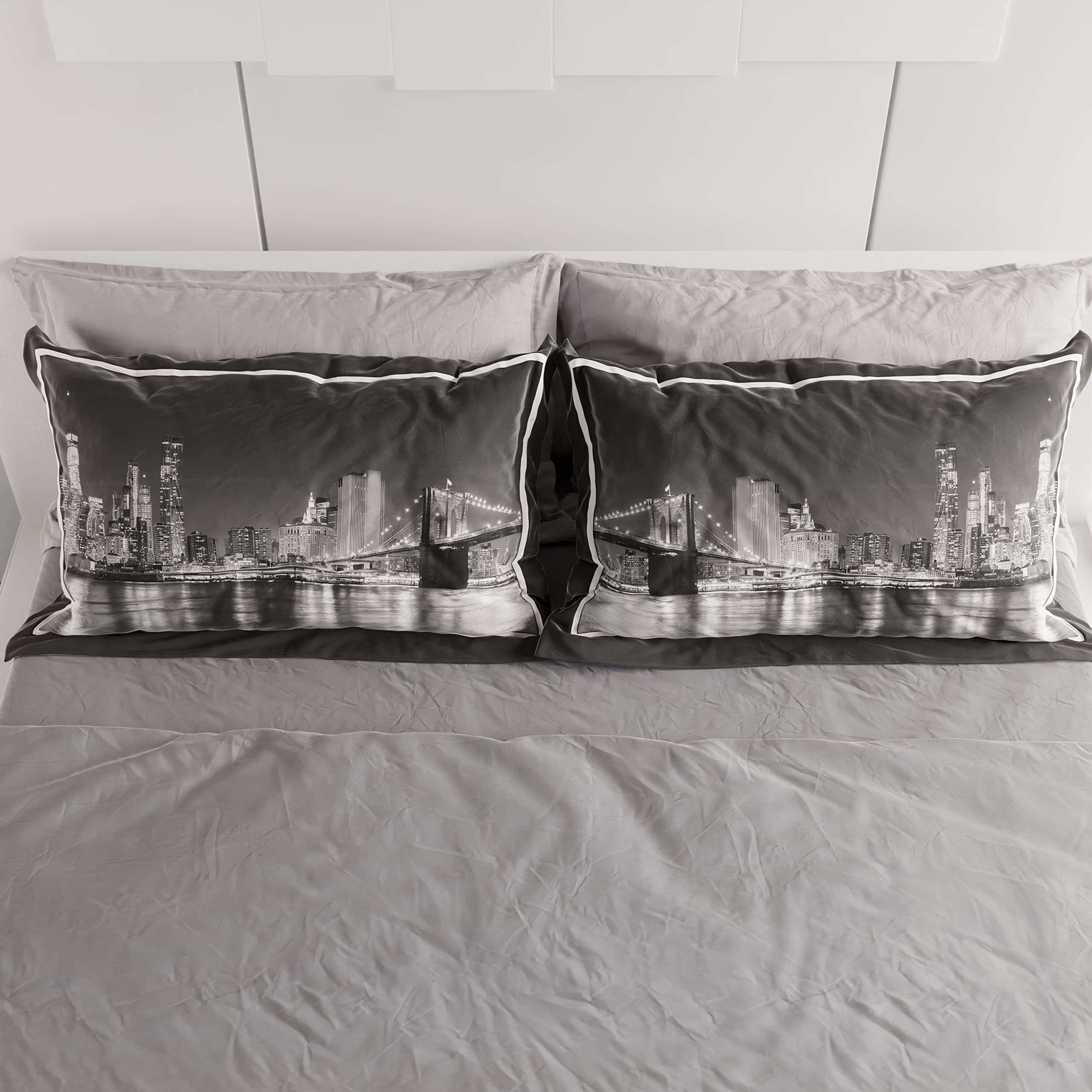 PETTI Artigiani Italiani - Federe Cuscini Letto, Coppia di Federe 50x80 cm, Federa Copricuscino, Federe in Microfibra Anallergica, Made in Italy, Fede - 3