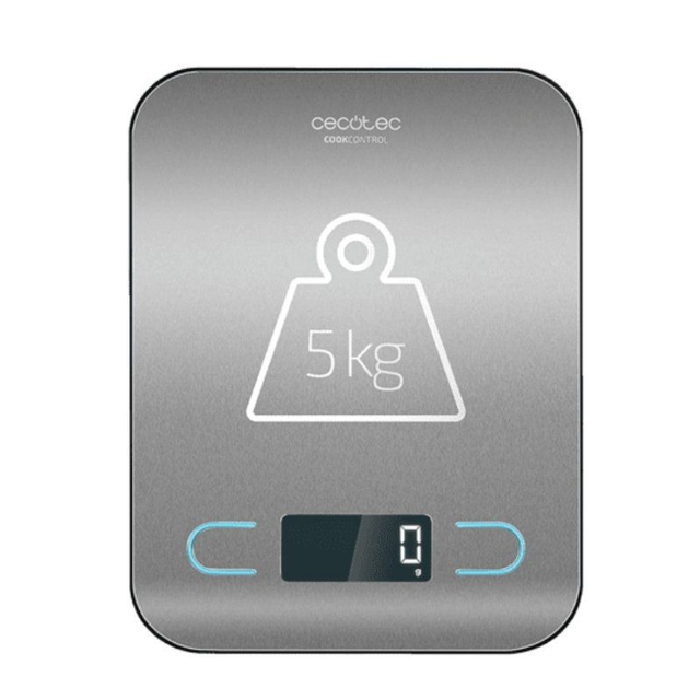 Cecotec CookControl - Bilancia da cucina digitale di alta precisione, piattaforma in acciaio inox, anti-impronta, design ultrasottile, display LCD, ca