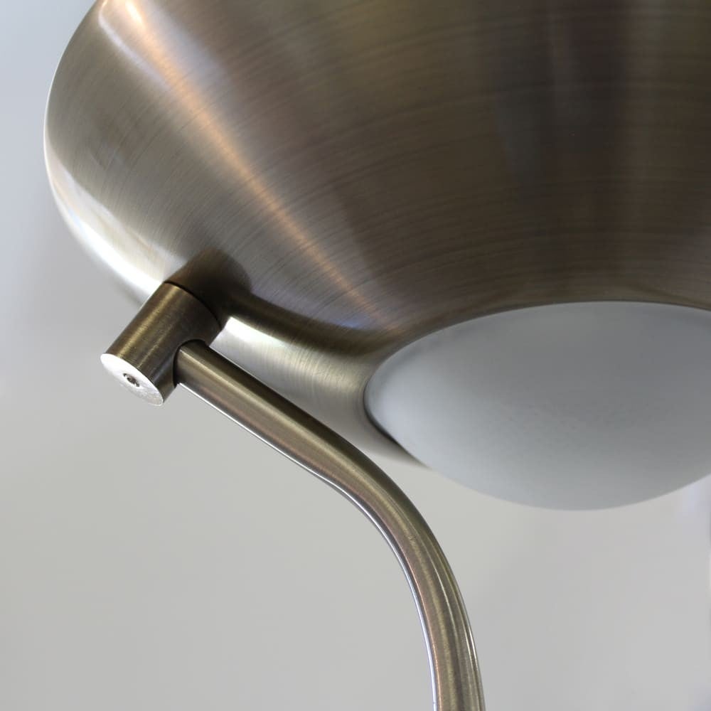 Lampa podłogowa Olimpia LED ze szklaną półką i portem USB w skórzanej metalowej konstrukcji ø25,5cm - 5