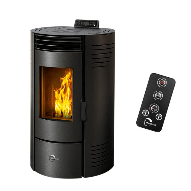 Salamandra a pellets Azora 11,6 kW Preto Sannover
