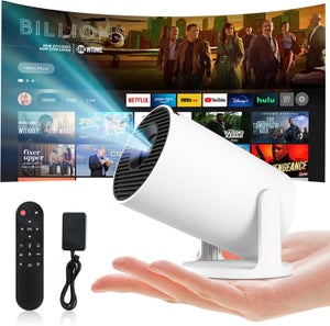 Vidéoprojecteur Portable Mini – WiFi 6, Bluetooth 5.4 – Résolution HD, Projection 40-130 Pouces – Android 11 Avec Netflix – Support 180° – Pour Film, Présentation