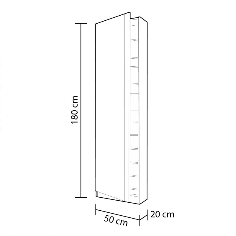 Sapateira com espelho Rock Blanco Brillo 50 x 180 x 20 cm - 5