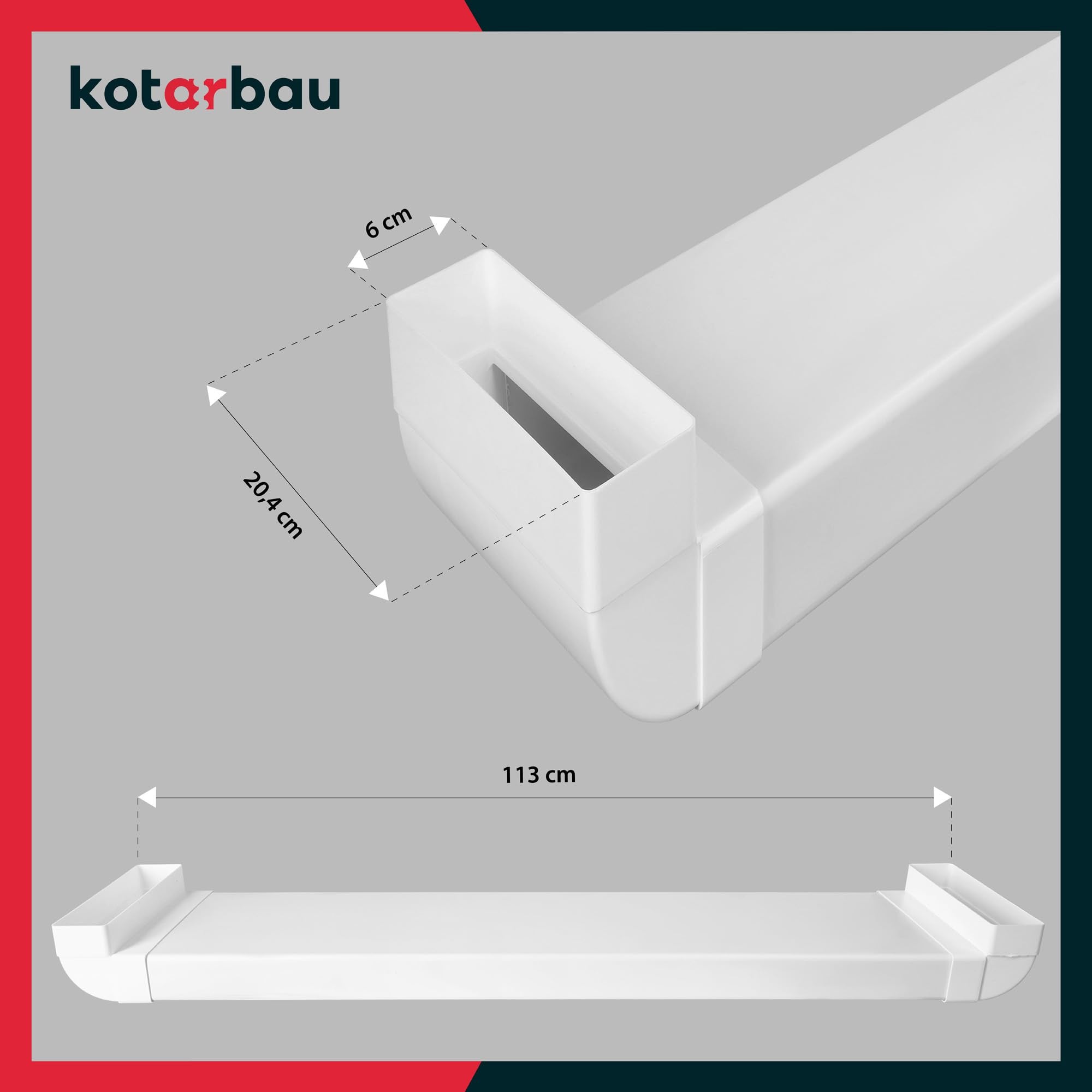 Canal de câbles encastré pour TV 200 x 60 mm L: 113 cm - Plastique passage de câbles invisible - Goulotte Passe Cable - KOTARBAU - 2