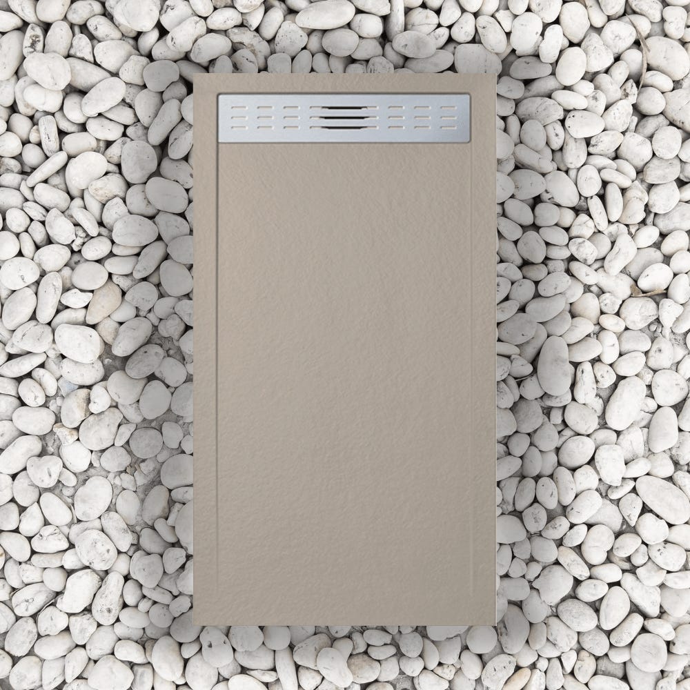 Piatto Doccia In Marmoresina 75x180cm Beige - Antiscivolo, Ipoallergenico Con Griglia Laterale - Foto 7