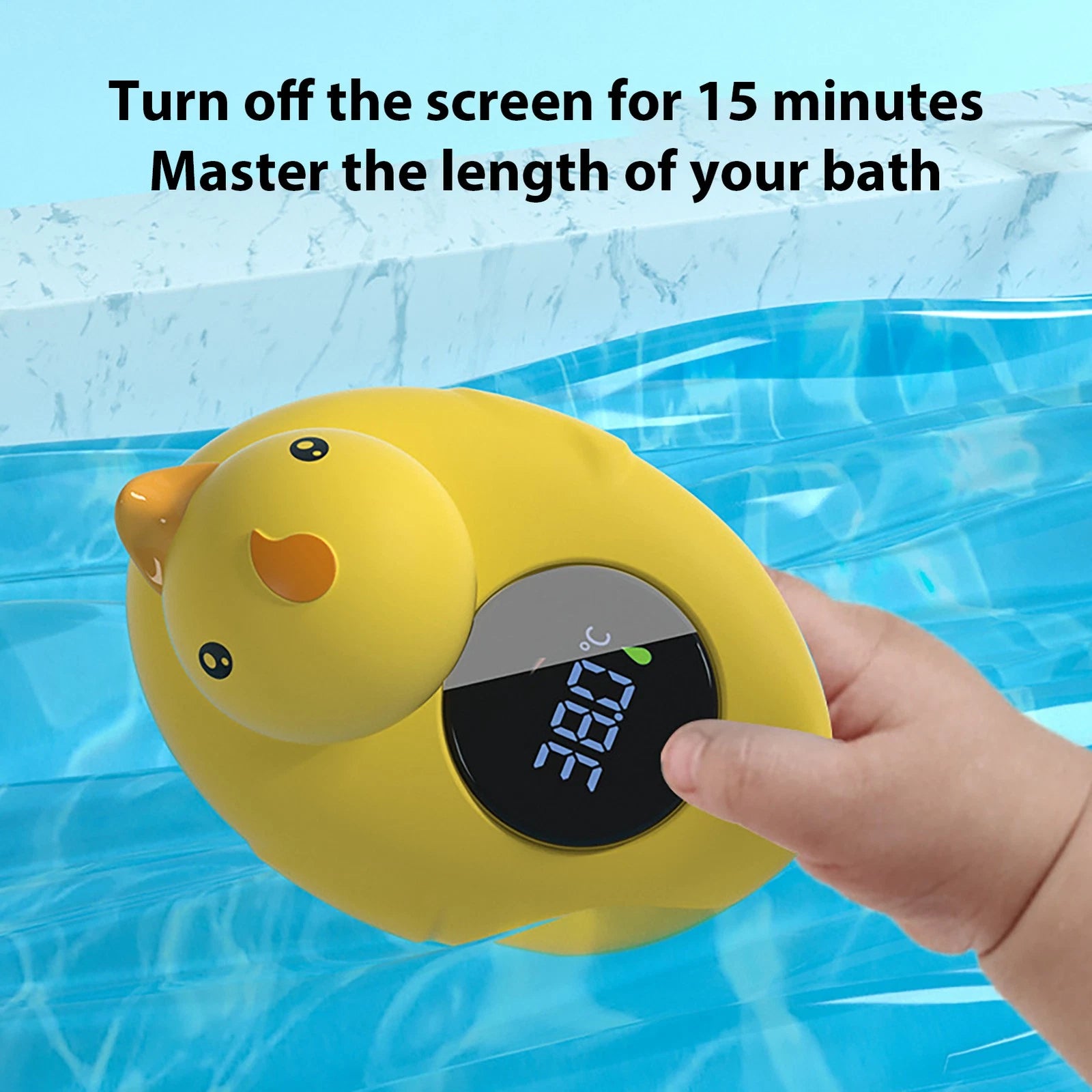 Petit thermomètre de bain en forme de petit canard jaune, pour la douche ou le bain, avec capteur flottant et étanche. - 3
