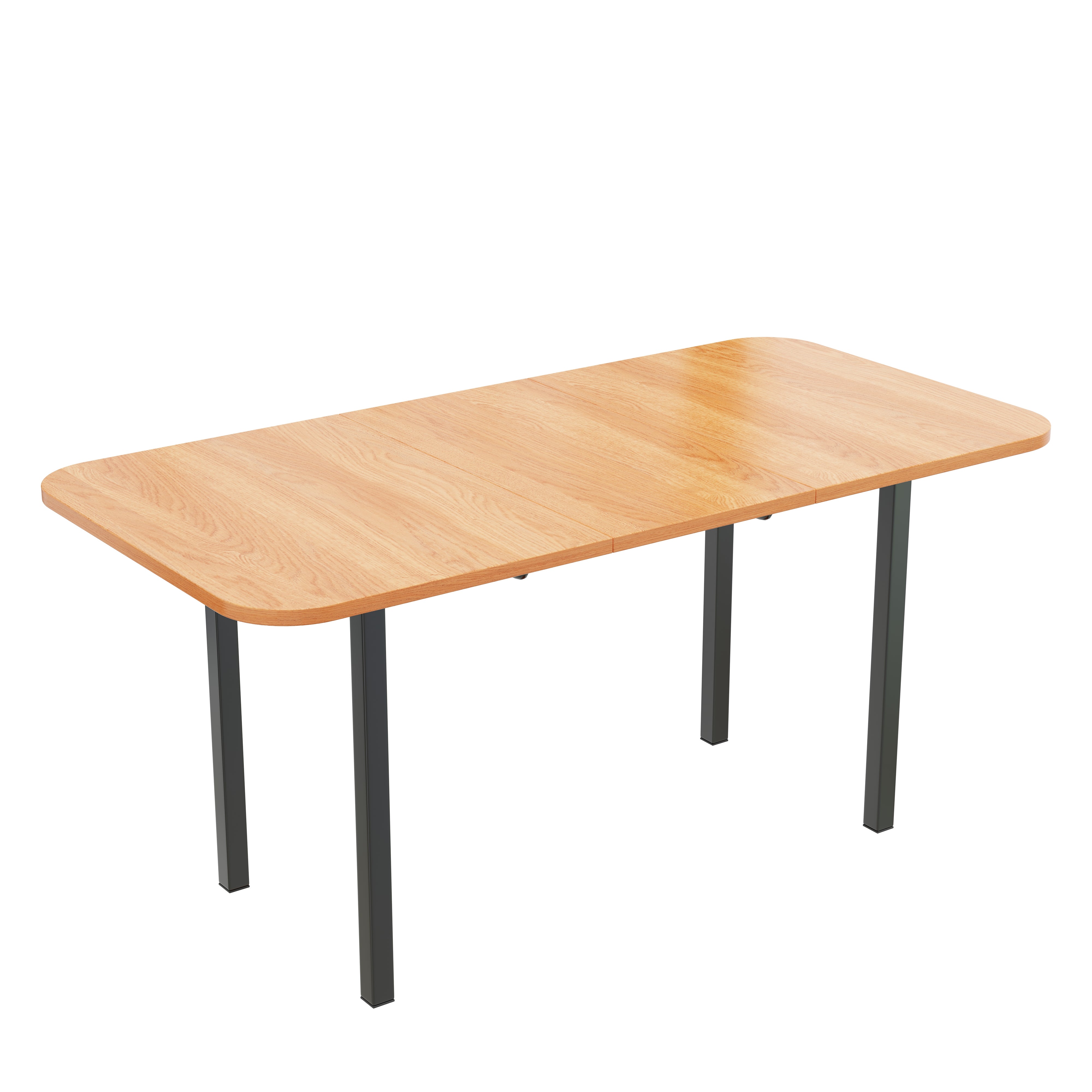 Rozkładany stół jadalny dla 4-6 osób - dł. 120/160 x szer. 80 x wys. 75 cm - drewno MDF i metal - naturalny - 8