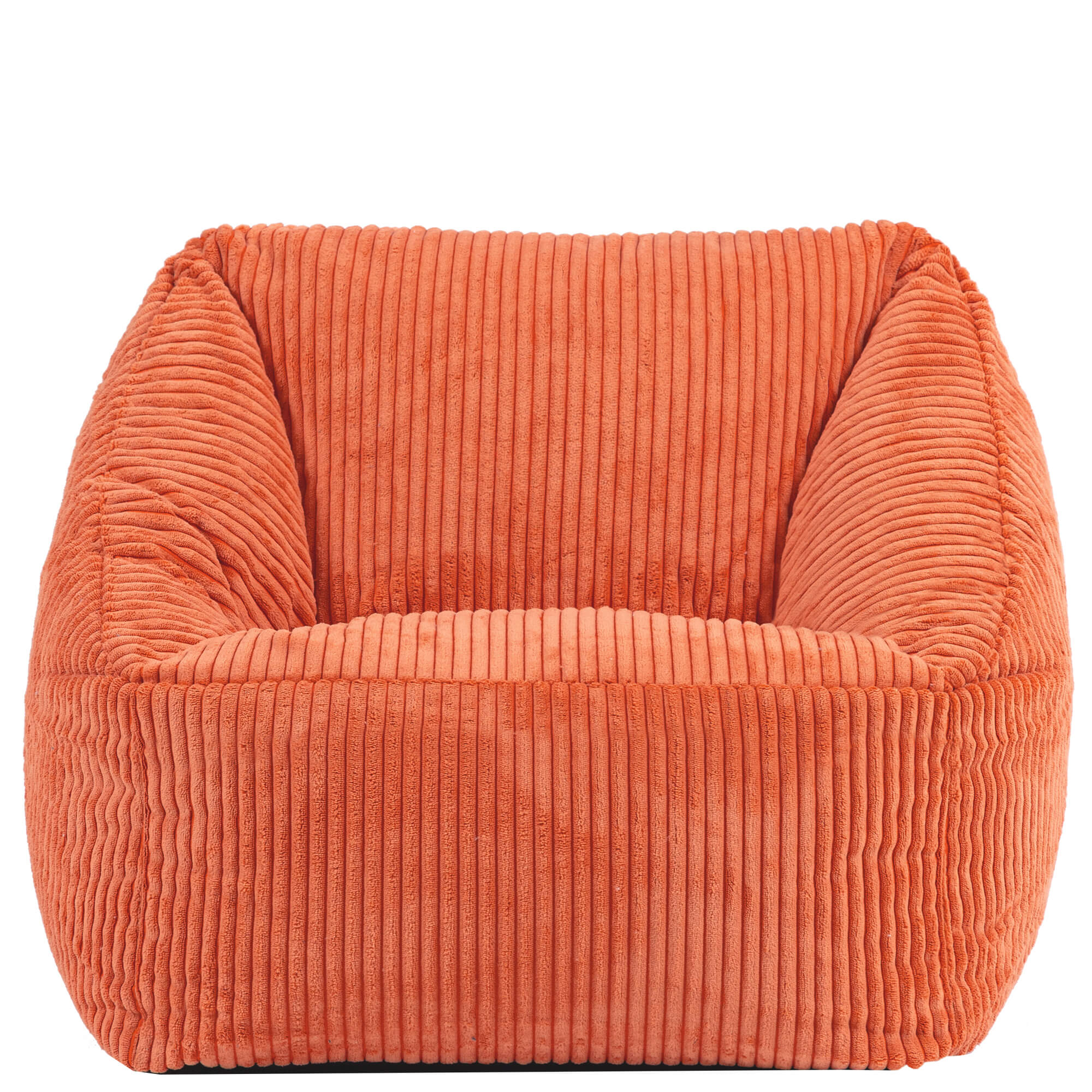 Lot de 2 poufs fauteuils enfant Icon velours côtelé orange terracotta, chambre, salon, 55x55xcm Oeko-Tex® - 4