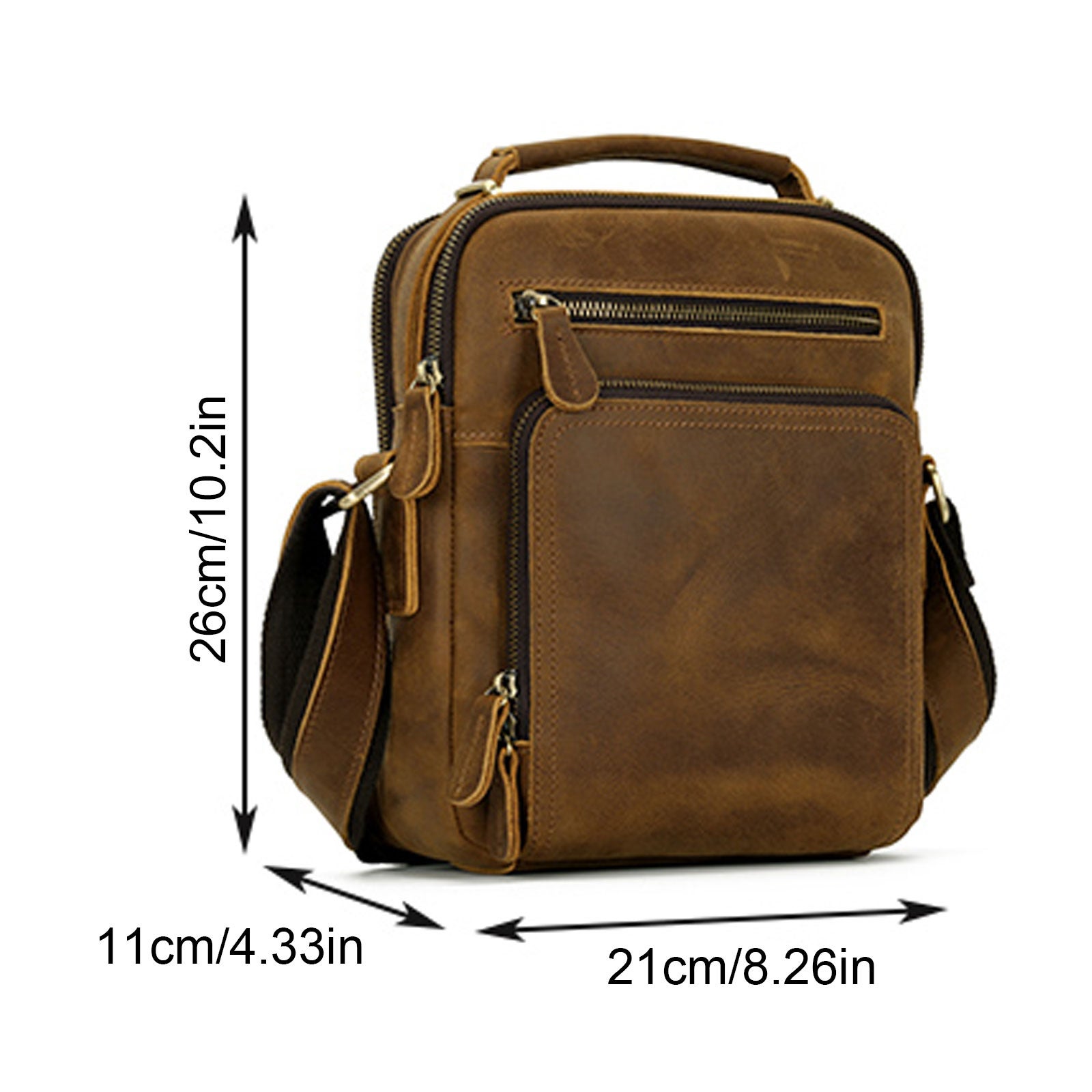 HILAEX Sacs Bandoulière Femme avec Antivol, Sac à Main Femme Bandoulière 3 Compartiments, en Cuir PU avec Sangle Réglable et Amovible