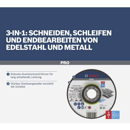 Bosch PRO Tarcza 3w1 ze stali nierdzewnej i metalu 115 x 2,5 x 22,23 mm - 2608602388 - 2