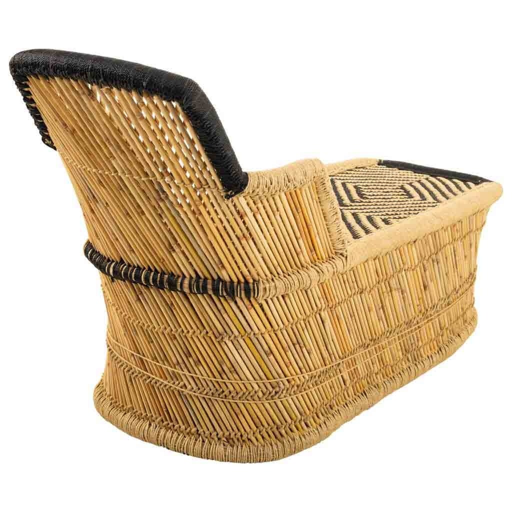 Fauteuil en bambou marron 110x48x78h - 4