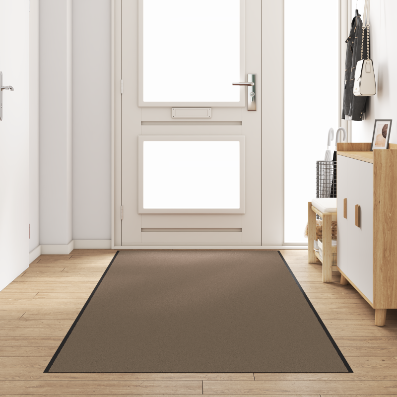 Dywanik wejściowy Beżowy i czarny 120 x 350 cm 100% poliamid vidaXL