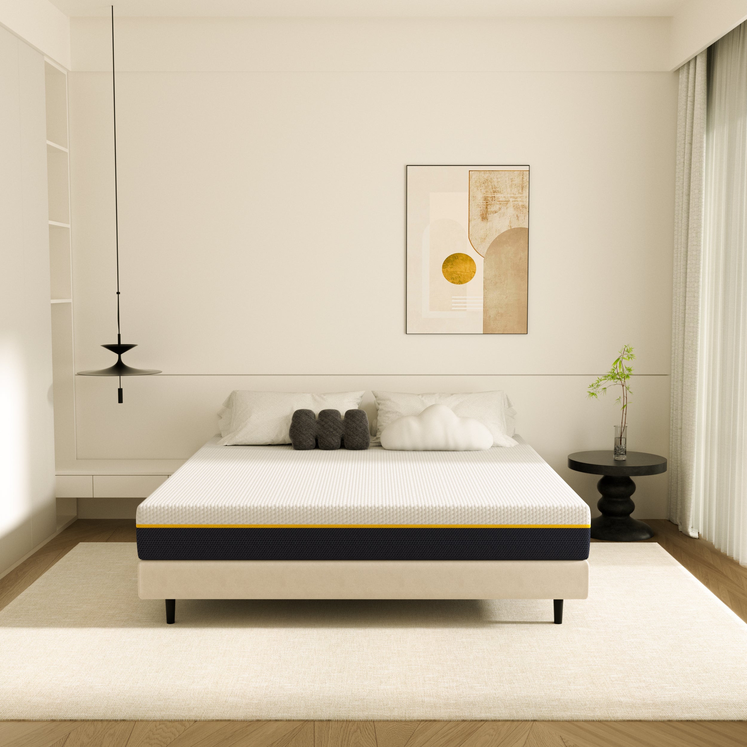 DEWINNER Matelas double pour adultes, 140 x 190 cm, épaisseur 17 cm (mousse à mémoire de forme + fibres de charbon de bambou) - 3