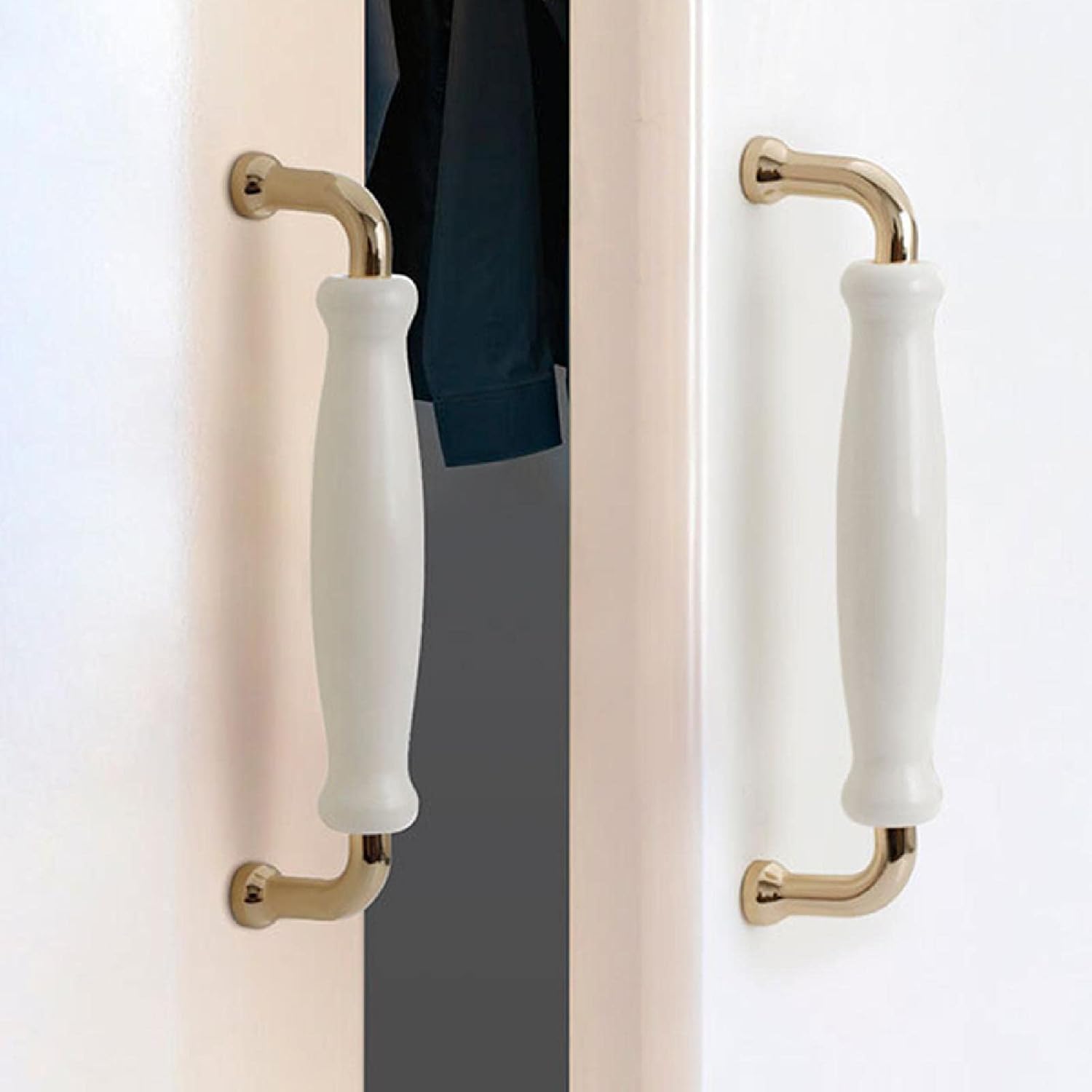 MARGUERASW Set di 6 maniglie nere per mobili da cucina, maniglie per armadio, maniglia per mobili, in lega di zinco, 64 mm, colore: nero opaco