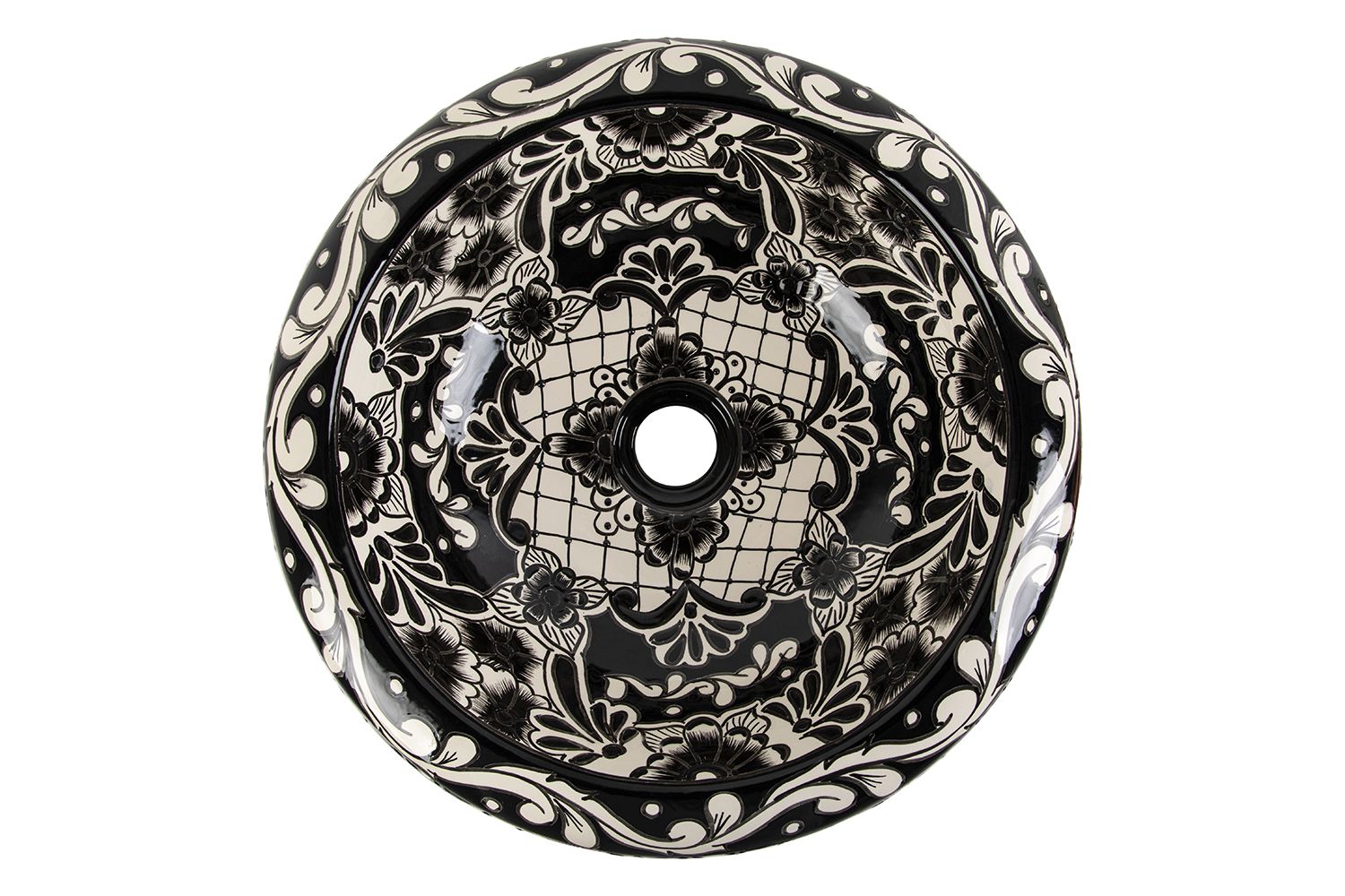 Lavabo sur colonne mexicain Talavera en céramique artisanale - Cato rose - - Canada