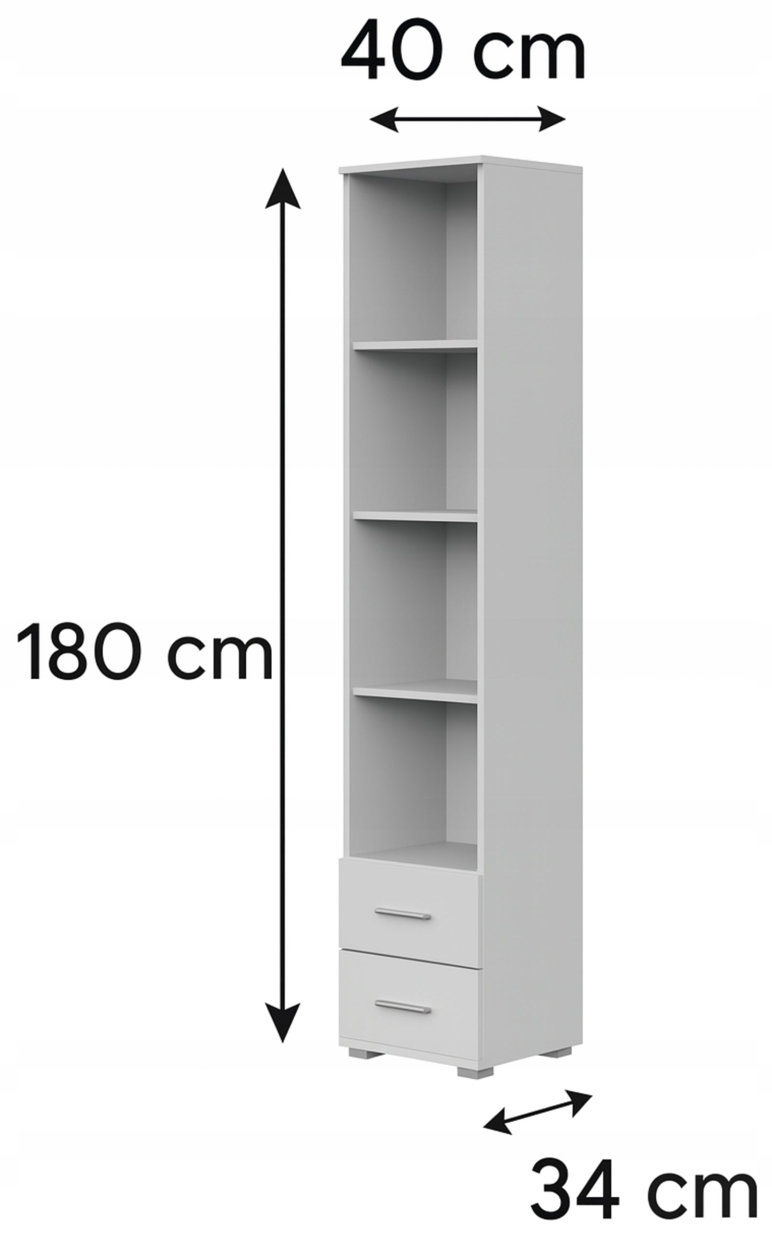 Regał CR3-ST3 180cm biały szuflady półki szafka na ubrania książki zabawki - 3