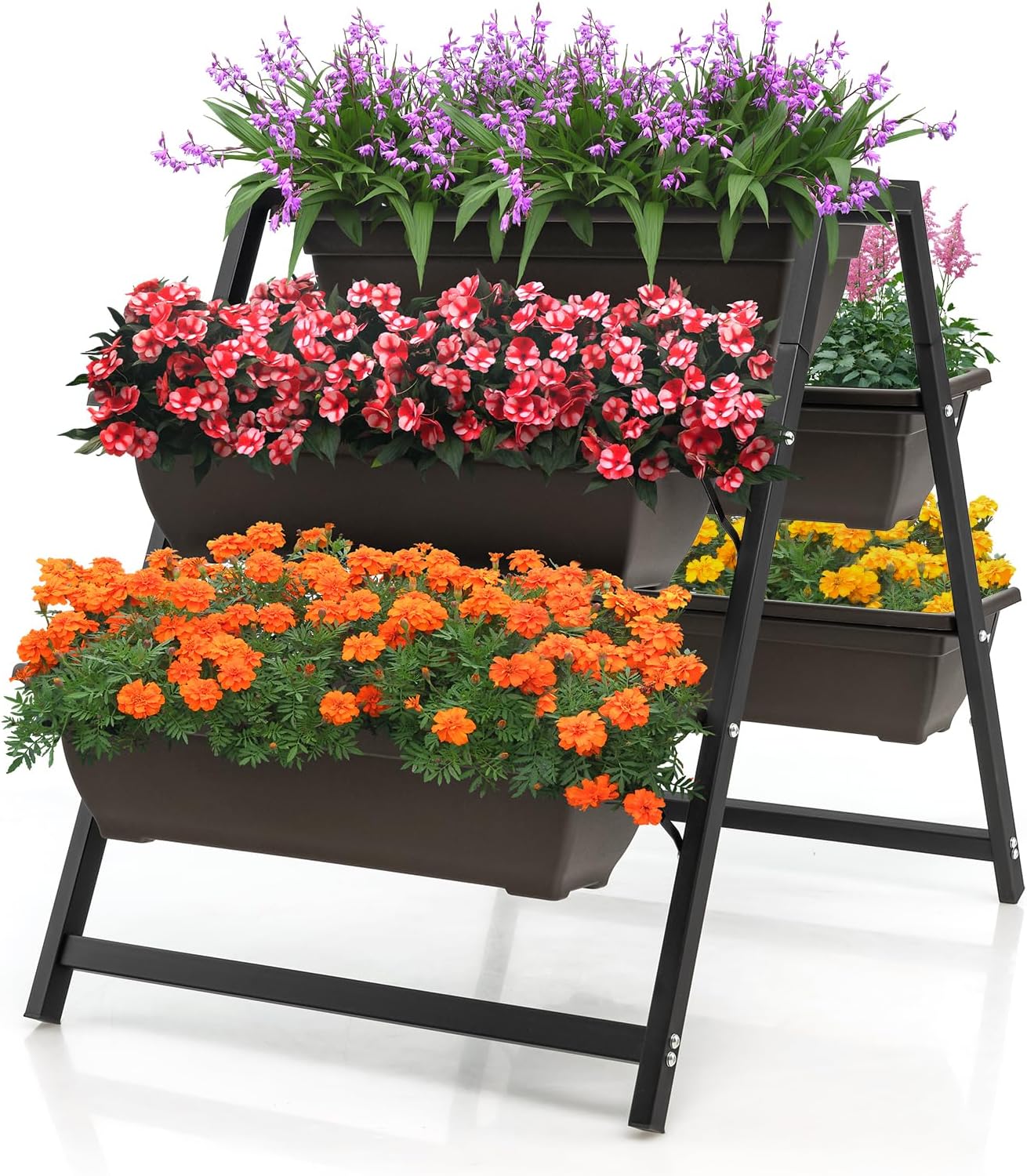 2 Porte-plantes à Roulettes Métal 32 Cm Avec Soucoupe - Roues Verrouillables, Charge Max 80 Kg, Pour Intérieur/extérieur