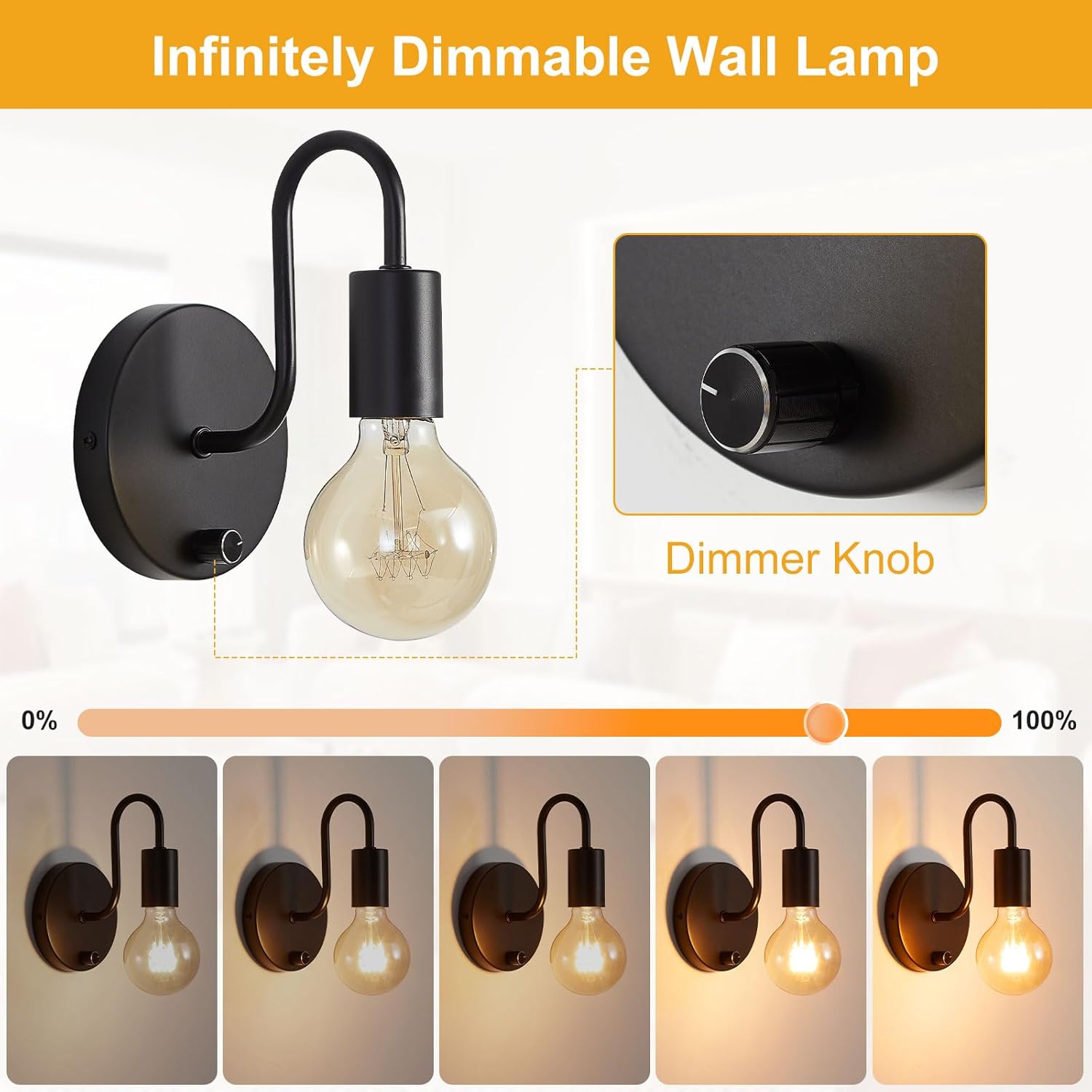 Luminaria industrial vintage de pared para interiores con
