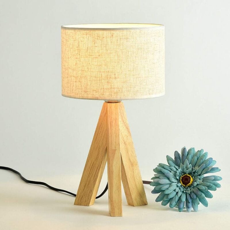 Drewniana lampka nocna LED w nowoczesnym minimalistycznym stylu retro lampy stołowe biurko salon żarówki pyłoszczelna drewniana ciepłe światło