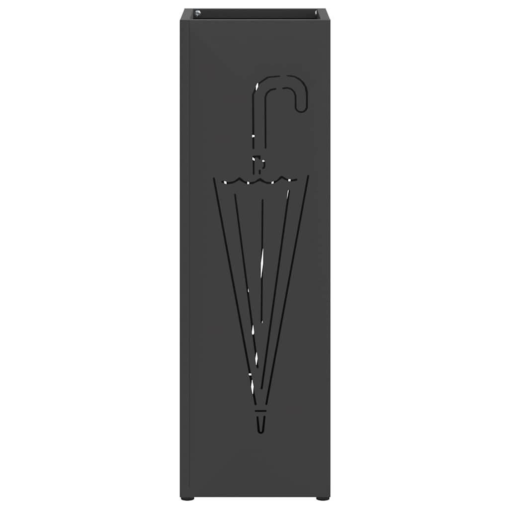 Stand de Parapluie de Pluie Noir 15,5 x 15,5 x 49 cm Acier - 4