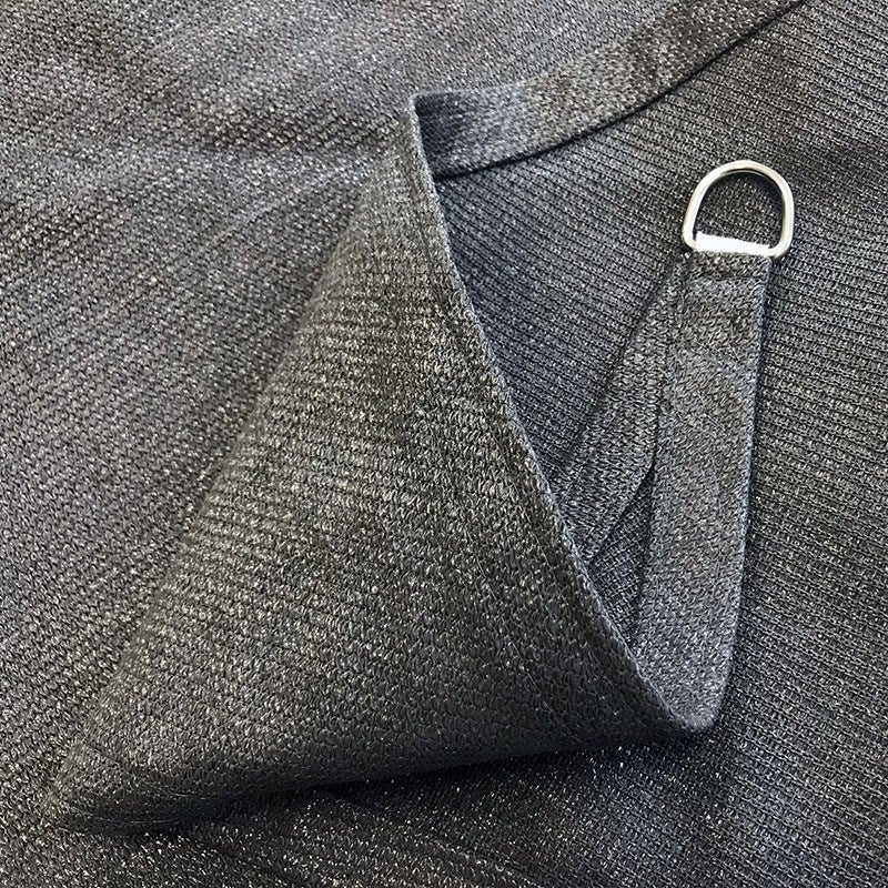 Voile d'ombrage 5 x 4 x 4 m triangulaire 280g/m² - Haute densité résistante au vent - Tissu micro-aéré - Gris - 6