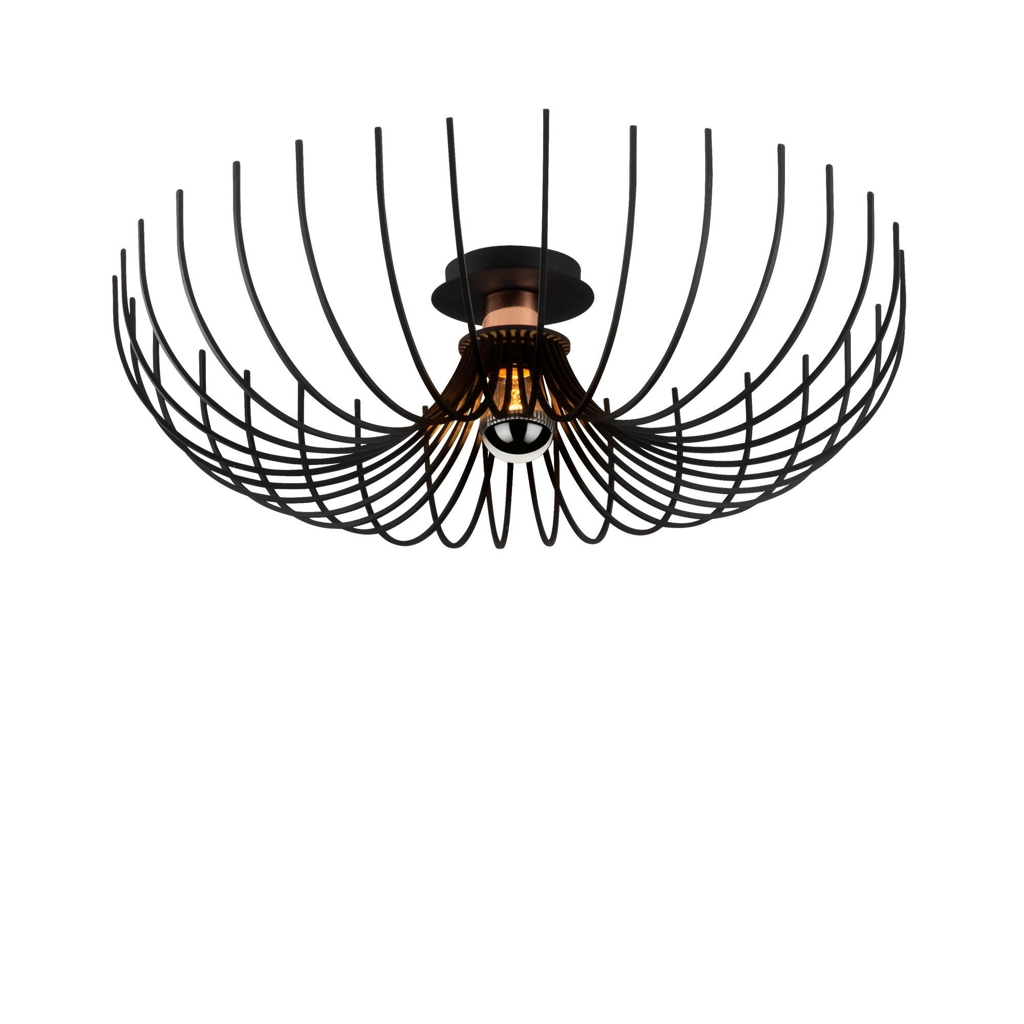 Lampa sufitowa ASPENDOS, z metalowego drutu – 56&amp;nbsp;×&amp;nbsp;16 cm (śr. ×&amp;nbsp; wys.) – kolor czarny