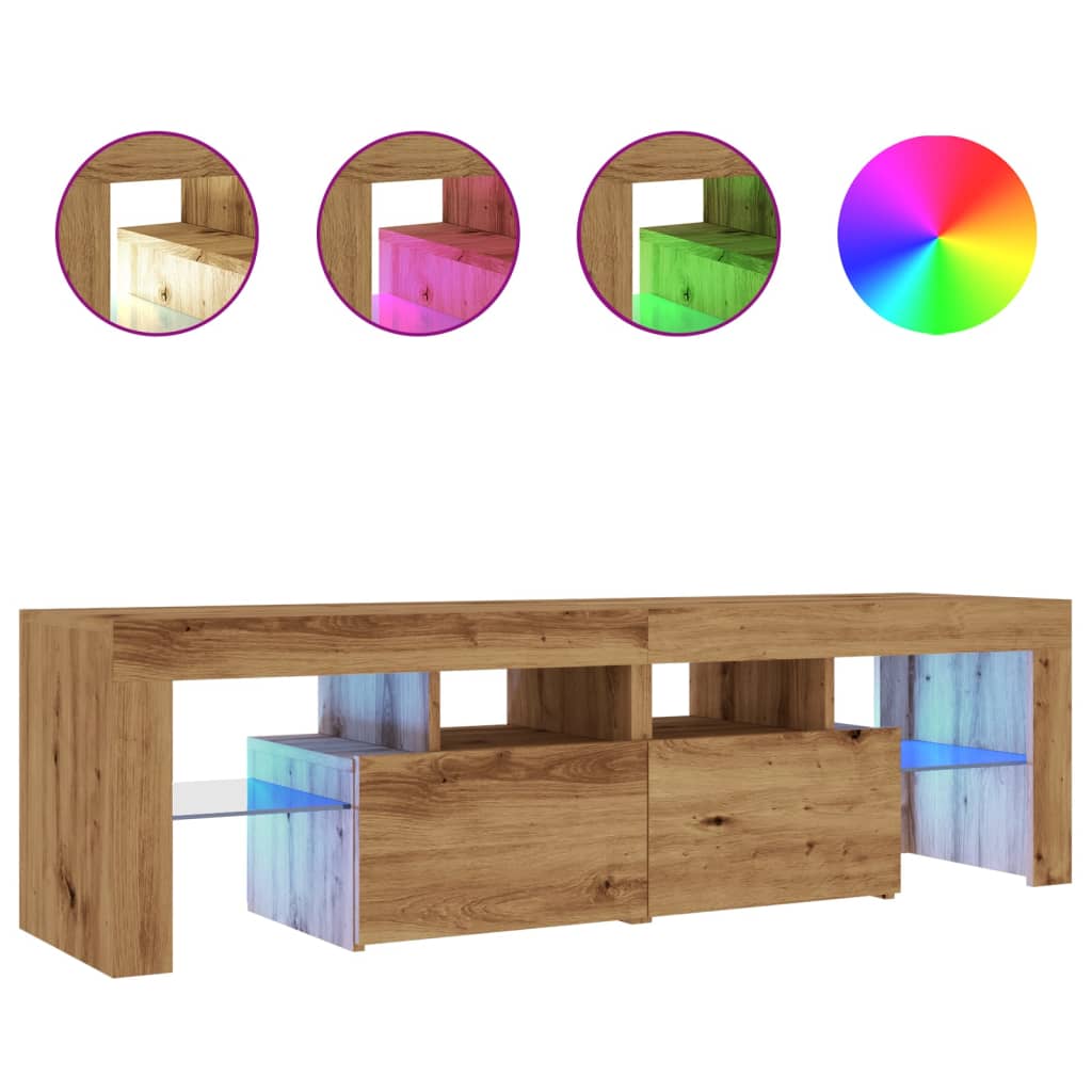 Meuble TV Avec Roulettes En Bois D'ingénierie - Style Chêne Artisanal - Dimensions 102x34,5x43 Cm - Charge Max 60 Kg
