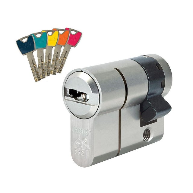 Demi-cylindre P12RPS 30x10mm alu avec 5 clés couleurs réversibles Abus