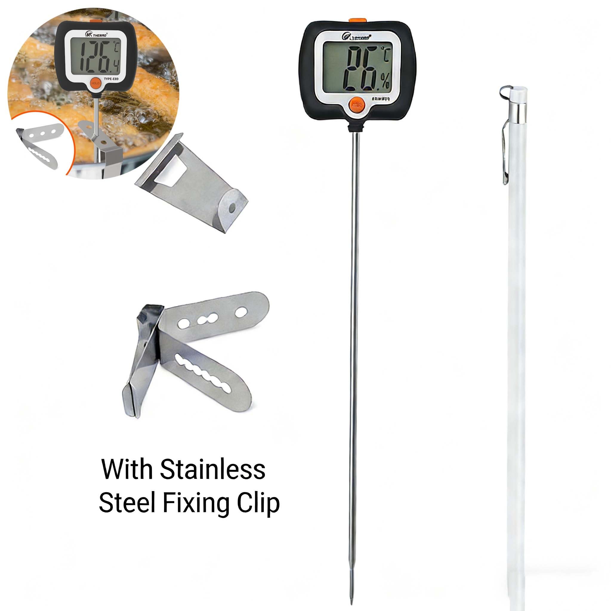 MOESTA-BBQ Termometro Digitale Per Carne E Barbecue - Illuminato, Sonda Sottile 11,2 Cm, Range -50°C A 300°C, Per Bistecche E Arrosti
